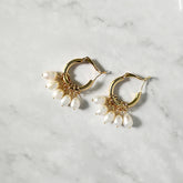 Cass Freshwater Pearl Earrings Gold